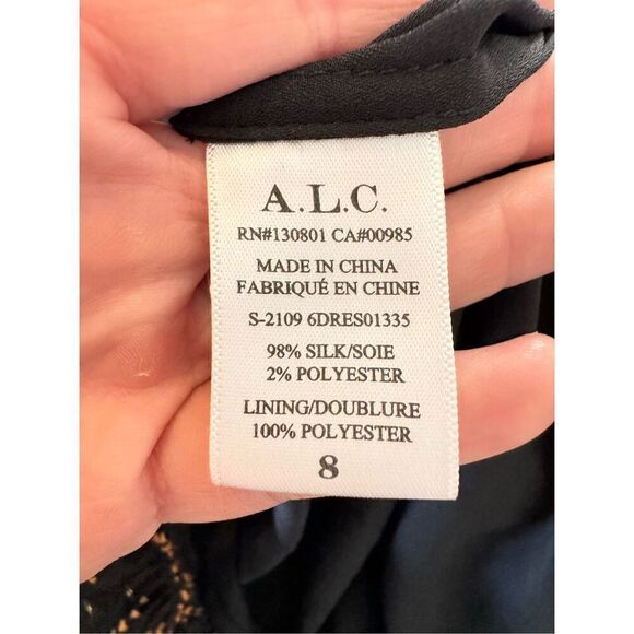 A.L.C. Marlowe Long Sleeve Silk Blend Maxi Dress, Size 8 - Picture 7 of 13